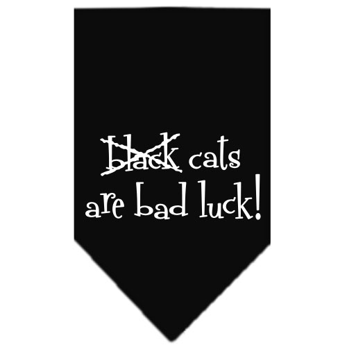 Black Cats are Bad Luck Screen Print Bandana Black Large